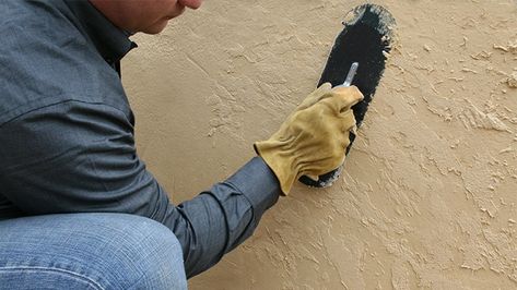 How to Install Stucco Mix | Lowe’s Stucco Walls Outdoor, How To Stucco, White Stucco House, Stucco And Stone Exterior, Stucco Siding, Stucco Homes, Stucco Exterior, Stucco Walls, Building Material