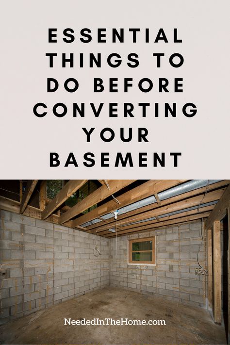 Converting your basement is an amazing way to get more space in your home. But there are some essential things you need to do first. #BasementRemodel #Remodeling #NeededInTheHome Basement To Bedroom Convert, Converted Basement, Basement Bedroom Decor, Basement Living Room Ideas, Basement Bathrooms, Room Ideas Basement, Basement Bar Decor, Basement Refinishing, Basement Living Room