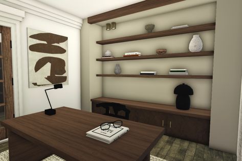 Modern Bloxburg Office, Modern Office Bloxburg, Bloxburg Office Room, Office Bloxburg Ideas, Bloxburg Study Room Ideas, Bloxburg Office Ideas Aesthetic, Office Bloxburg, Bloxburg Office Ideas, Bloxburg Office