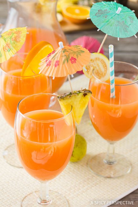 POG Punch Hawaiian Cocktail Mandarin Orange Dessert Recipes, Strawberry Peach Sangria, Orange Recipes Dessert, Orange Sangria, Limoncello Cocktails, Kraft Foods, Orange Dessert, Peach Sangria, After Dinner Drinks