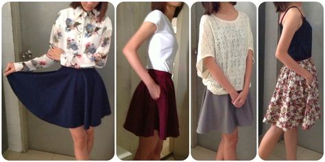 Sew Easy Sewing Fashion Blog: Four Different Types of Circle/Skater Skirts Sewing Times, Skater Skirt Pattern, Easy Diy Fashion, Refashioned Clothing, Diy Fashion No Sew, Diy Skirts, Diy Fashion Trends, Skirt Patterns, Circle Skirts