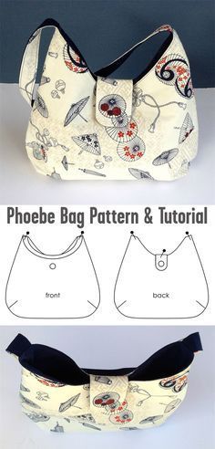 Phoebe Bag Pattern and Tutorial Hobo Purse Patterns Free, Hand Sewn Purses Free Pattern, Hobo Purse Patterns Free Diy Bags, Simple Bag Sewing Pattern Free, Phoebe Bag Free Pattern, Small Shoulder Bag Pattern, Purses To Sew Free Pattern, Easy Bag Sewing Pattern Free, Diy Hand Bags Free Pattern