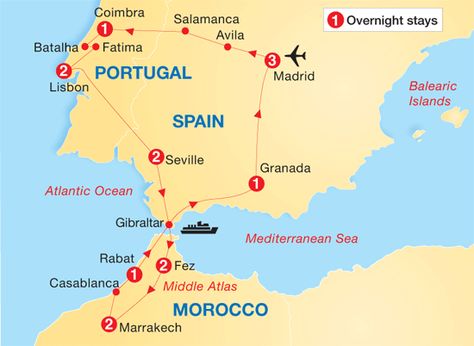 possible itinerary Spain And Morocco, Morocco Vacation, Portugal Map, Map Of Spain, Portugal Trip, Visit Madrid, Travel Portugal, Spain Itinerary, Morocco Tours