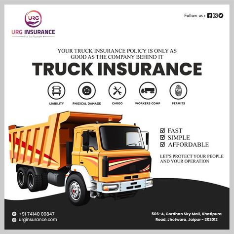 Commercial Vehicle Insurance is a type of motor insurance policy that provides coverage in case of damages or losses caused by or to a commercial vehicle and its owner-driver. we are providing the best Commercial Vehicle Insurance. Website Visit https://www.urginsurance.com/ call now - +91 7414000847 . . . #urginsurance #carinsurance #homeinsurance #lifeinsurance #healthinsurance #travelinsurance #CommercialVehicleInsurance #bestservicesprovider #futuresecurity #bestcare #strongpresent #jaipur Motor Insurance, Insurance Website, Vehicle Insurance, Commercial Insurance, Best Commercials, Operations Management, Insurance Policy, Insurance Company, Home Insurance