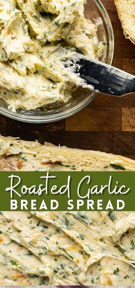 Garlic Spread For Bread, Garlic Bread Spread Recipe, Spread For Bread, Roasted Garlic Bread, Garlic Bread Spread, Garlic Butter For Bread, Garlic Butter Spread, Roasted Garlic Recipe, Roasting Garlic In Oven