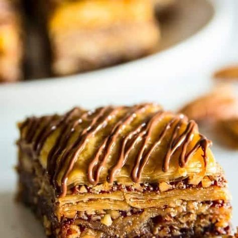 Baklava Recipe with Nutella - Simply Home Cooked Nutella Baklava, Homemade Baklava Recipe, Recipe With Nutella, Holiday Desert Recipes, Nutella Buttercream Frosting, Nutella Recipes Cake, Phyllo Dough Recipes, Phyllo Recipes, Nutella Recipes Easy