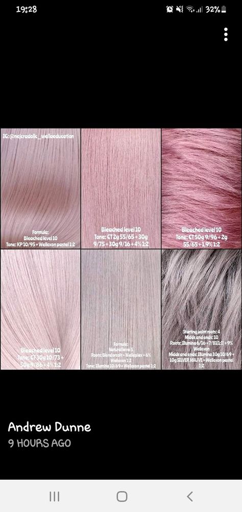 Pink Wella Formula, Wella Color Formulas Pink, Pink Hair Formula Redken, Dusty Rose Hair Color Formula, Rose Gold Wella Formula Colour, Shades Eq Pink Formula, Pink Hair Formula, Rose Gold Hair Color Formula, Dusty Rose Hair Color