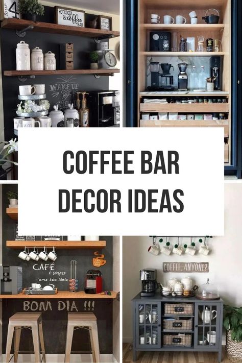 coffee bar decor ideas pin 1 Coffee Bar Decor Ideas, Bar Decor Ideas, Coffee Bar Decor, Coffee Bar, Bar Decor, Decor Ideas, Bar, Coffee