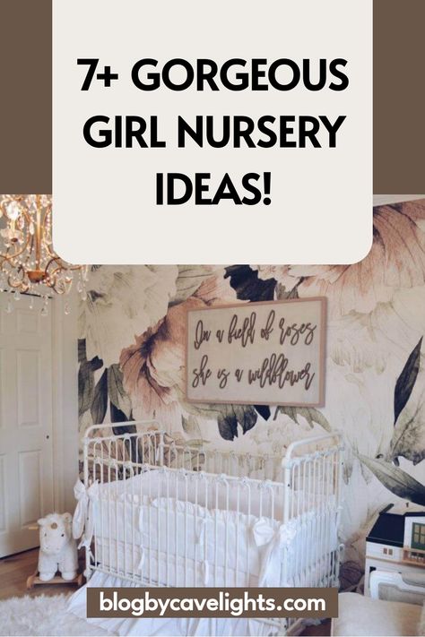 7 girl nursery ideas Girl Nursery Ideas Themes, Nursery Ideas Themes, Room Ideas For Girls, Nursery Room Ideas, Girl Nursery Ideas, Girl Nursery Wallpaper, Winter Table Decor, Dreamy Nursery, Calm Nursery