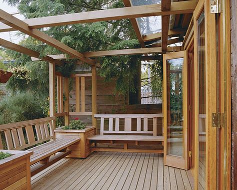 Outdoor Deck Decorating, Deck Bench, Deck Seating, Cedar Deck, Deck Construction, Outdoor Living Rooms, Built In Seating, Deck Railings, Roof Deck