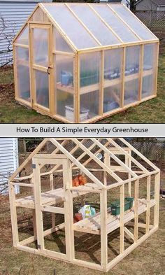 How To Build A Simple Everyday Greenhouse.. Simple Greenhouse, Green House Ideas, Diy Greenhouse Plans, Build A Greenhouse, Greenhouse Shed, Small Greenhouse, Backyard Greenhouse, Greenhouse Plans, Greenhouse Ideas