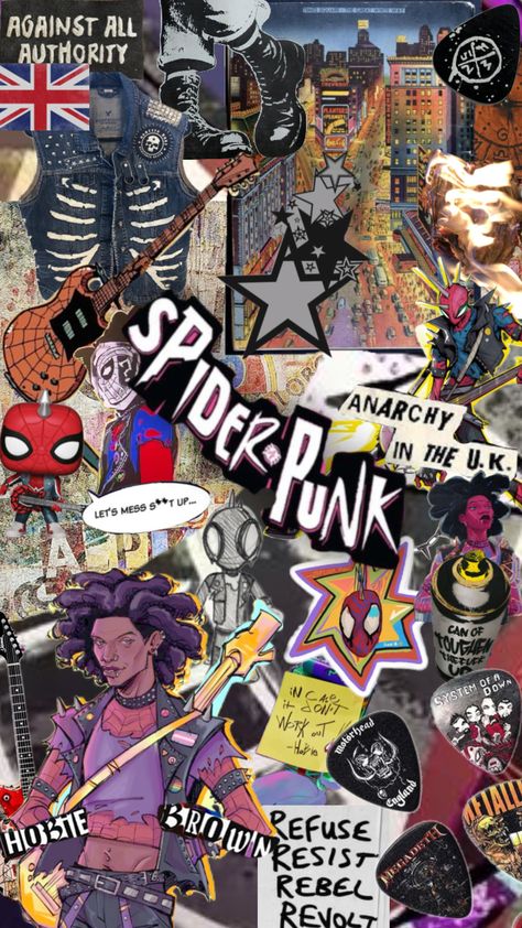 Spider punk #spiderpunk #hobiebrown #acrossthespiderverse Andrew Garfield And Tom Holland, Spider Punk Hobie Brown, Garfield And Tom, Toby Maguire, Punk Quotes, Icon Photos, Profile Pic Ideas, Hobie Brown, Spider Punk