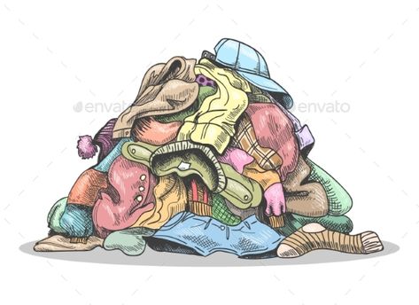 Pile of Dirty Laundry Cartoon Clothes, Dirty Room, Clothes Illustration, Ap Studio Art, Iphone Wallpaper Hd Nature, Canvas Painting Designs, Dirty Laundry, Cartoon Outfits, Ap Art