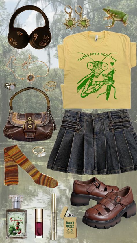 bug core #outfitinspo #fashion #outfitideas #y2k #swampcore Bug Core, Downtown Outfits, Dream Wardrobe, Bugs, Casual Outfits, Couture, Outfit Inspo, Clothes, Bugs And Insects