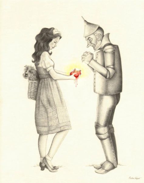 Dorthy & a Heart Man Heart, Wizard Of Oz Quotes, Arte Nerd, Flying Monkeys, Land Of Oz, The Wonderful Wizard Of Oz, Arte Robot, Tin Man, Brick Road