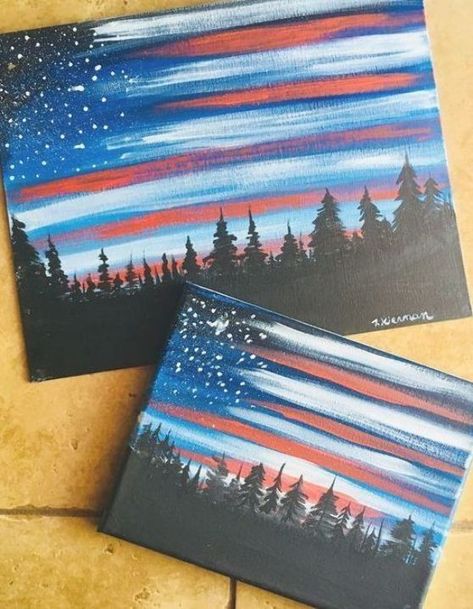 43 Easy DIY Painting Ideas that'll Inspire Your (hidden) Inner Artist Formal Elements Of Art, Acrylic Painting Ideas For Beginners, American Flag Painting, Easy Acrylic Painting Ideas, Beginner Artist, Canvas Aesthetic, Acrylic Painting Ideas, Easy Acrylic Painting, Christmas Paintings On Canvas