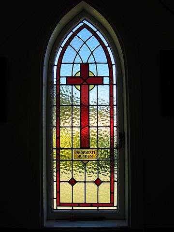 Akaroa New Zealand, Catholic Church Stained Glass, Stained Glass Cross, Stained Glass Windows Church, Church Interior Design, Stained Glass Church, Cross Quilt, Glass Cross, Church Windows