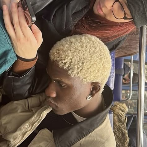 Bleached Hair Men Black, Platinum Blonde Hair Men Black, Blonde Guy Haircuts, Bleached Buzzcut, Cars Oc, Blonde Buzzcut, Platinum Blonde Hair Men, Black Boy Hairstyles, Bleached Hair Men