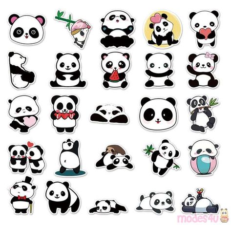 Auto Cartoon, Cool Graffiti, Cute Panda Cartoon, Panda Lindo, Diy Luggage, Diy Projektit, Kawaii Panda, Cartoon Panda, Skateboard Stickers