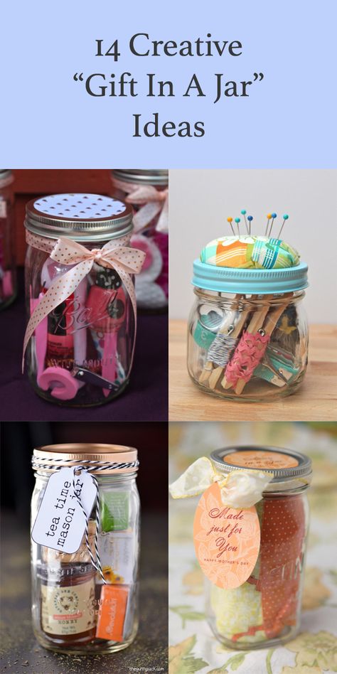 14 Creative “Gift In A Jar” Ideas Mason Jar Survival Kit Ideas, Candy Jar Cricut Ideas, Jazzy Jars Ideas, Pint Jar Gifts, Gift Jars Ideas For Women, New Years Jar Ideas, Mini Jar Gift Ideas, Quart Jar Gifts, Mason Jar Gifts For Women