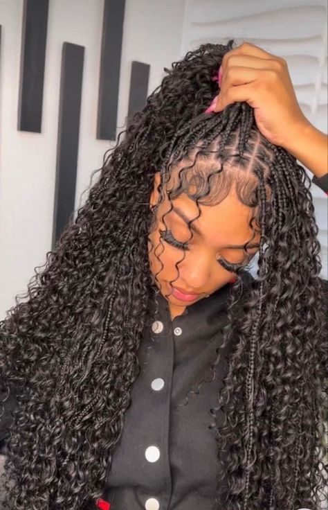 Boho Braids Extra Curls, Small Boho Knotless Braids, Christmas Braids, Beachy Curls, Hairstyles For Summer, Boho Knotless, Short Box Braids Hairstyles, Braided Hairstyles For Black Women Cornrows, Festival Attire