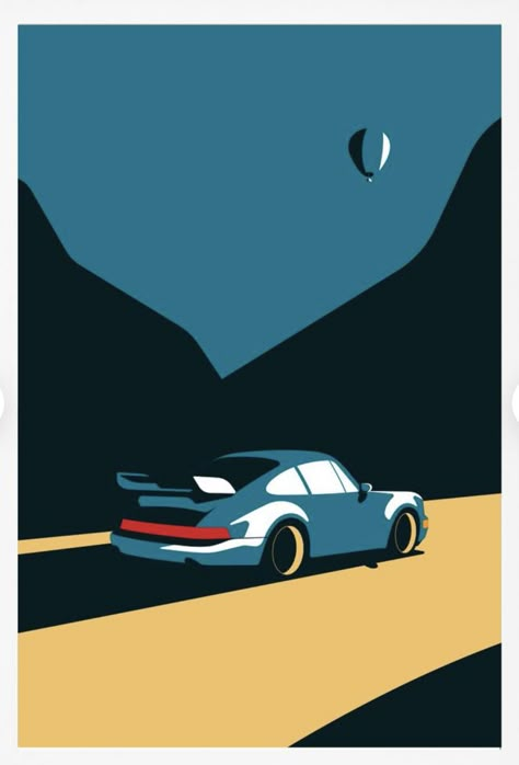 Cool Car Paintings, Simple Car Painting, Abstract Car Painting, Porsche Design Wallpaper, Easy Car Painting, Car Painting Easy, Car Artwork Illustration, Car Illustration Art, Porsche Painting