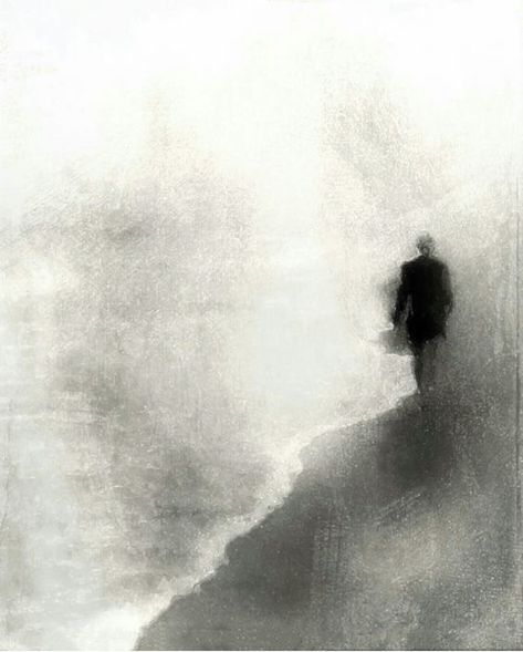 #1 Seni Dan Kraf, Soyut Sanat Tabloları, Charcoal Art, Dark Art Drawings, 수채화 그림, The Fog, Dark Photography, Charcoal Drawing, White Photo