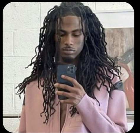 Dreads No Middle Part Men, Black Male Face Claims Locs, 4c Locs Men, Man With Long Dreads, Black Guy Long Hair, Men With Long Locs, Long Dreads Men, Black Men Long Hair, Black Men With Long Hair