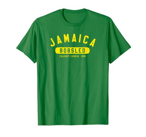 PRICES MAY VARY. Cool 1988 retro Jamaica Bobsled Team shirt for those who love sports history & Jamaica heritage. Athletic design with Jamaican flag colors. Great Christmas or birthday Jamaican gift for any proud Jamaican, Yardie, Reggae Dancehall fan, etc. Unique Jamaica clothing to represent your country or as a souvenir from a Jamaican vacation. Great for Independence Day. Lightweight, Classic fit, Double-needle sleeve and bottom hem Vintage Jamaica, Jamaican Vacation, Jamaica Outfits, Jamaican Flag, Jamaica Flag, Team Shirt, T Shirt Image, Flag Colors, Team Shirts