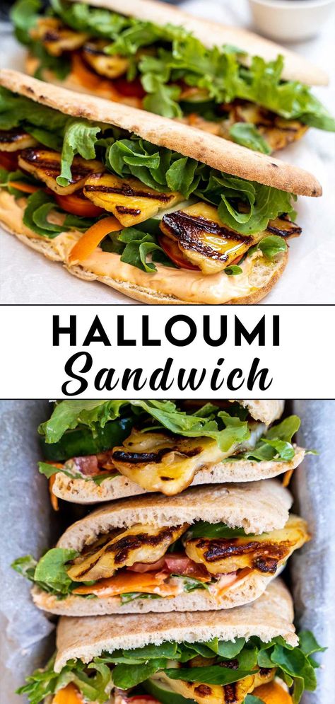 Halloumi Pitta Recipes, Halloumi Avocado Sandwich, Hallumi Recipes Wraps, Haloumi Sandwich Recipes, Halumi Cheese Grilled Sandwich, Halumi Cheese Wrap, Haloumi Wrap Recipes, Grilled Halloumi Sandwich, Halloumi Pita