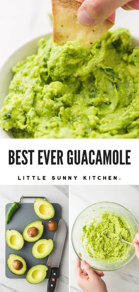 Rotel Guacamole Recipe, Guacamole Recipe Easy Homemade, Sandwiches For Breakfast, Homemade Guacamole Recipe, Healthy Dip, Little Sunny Kitchen, Best Guacamole, Guacamole Recipe Easy, Baked Chicken Fajitas