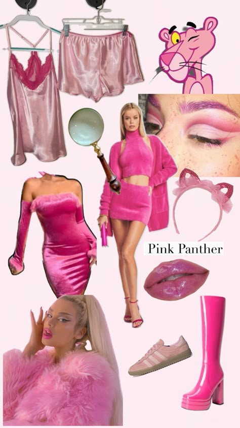 Pink Panther Halloween, Panther Halloween Costume, Pink Panther Costume, Chic Halloween Costume, Pink Halloween Costumes, Panther Costume, Halloween Costum, Teenage Girl Halloween Costume Ideas, Trio Halloween Costume Ideas