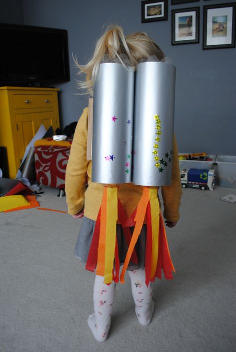 How to make a Rocket Backpack - The Spirited Puddle Jumper Making A Rocket, Space Eyfs, Eyfs Space, Make A Rocket, Rocket Backpack, Diy Rocket, Backpack Craft, Puddle Jumper, Pocket Full Of Sunshine