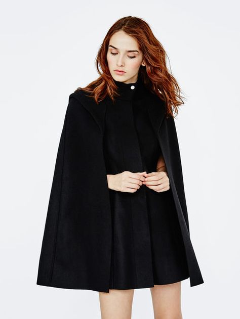 GLASGOW Black 210 | maje.com Veronica Lodge Outfits, Mantel Cape, Coat Cape, Wool Cape Coat, Cashmere Cape, Veronica Lodge, Black Cape, Wool Cape, Cheryl Blossom