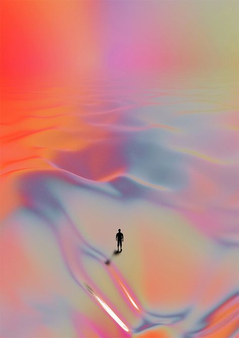 Amsterdam-based art director Quentin Deronzier draws inspiration from the 80s visual aesthetic to create this spellbinding series of digital artworks.  More digital illustrations via Behance Sensory Art, Desain Editorial, Energy Art, Aura Colors, Ethereal Art, Retro Futurism, Spiritual Art, Surreal Art, Album Art