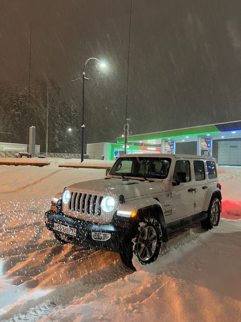 My jeep and Russian winter (#jeep #wrangler #snow #bad weather #offroad) Jeep Wrangler Snow, White Jeep Wrangler Aesthetic, Moscow Winter, White Jeep Wrangler, Black Jeep Wrangler, Jeep Wallpaper, Jeep Baby, White Jeep, Custom Jeep Wrangler