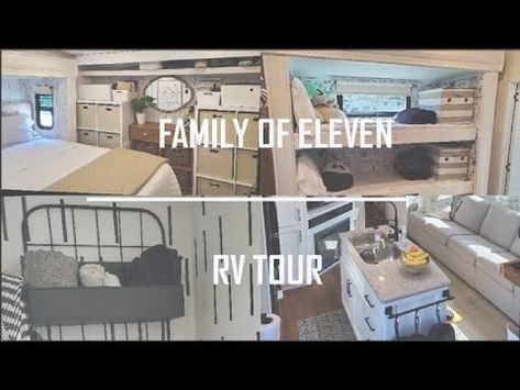 (1449) Family of 11 - RV TOUR - YouTube Rv Tour, Interior Video, Family Of 6, Rv Renovations, Family Of Five, Family Of 5, Rv Interior, Full Time Rv, Fifth Wheel