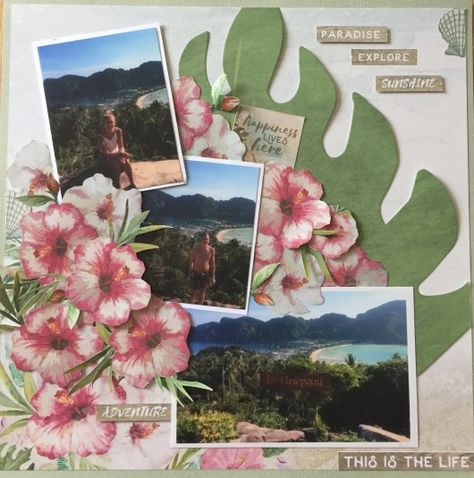 Hawaii Scrapbook, Scrapbook Beach, Kaisercraft Scrapbooking, Kaisercraft Layouts, Summer Scrapbook Layouts, Beach Scrapbook, Beach Scrapbook Layouts, Scrapbooking Layouts Travel, Cruise Scrapbook