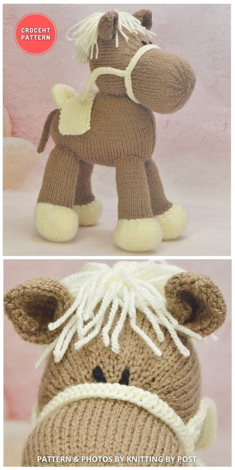 6 Amazing Knitted Horse Toy Patterns. These Amazing Knitted Horse Toy Patterns are curated by The Knit Crew. Knitted Horse Pattern Free, Knitted Horse, Knitting Needle Case Pattern, Knitting Needle Case, Deer Pattern, Horse Pattern, Toy Horse, Knitted Animals, Dinosaur Pattern