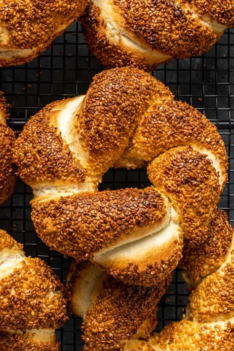 Turkish Simit Recipe (Step-by-Step Pictures) - Give Recipe Turkish Simit Recipe, Turkish Simit, Simit Recipe, Savory Rolls, Turkish Eggs, Spiced Butter, Freshly Baked Bread, Butter Bars, Butter Chicken Recipe