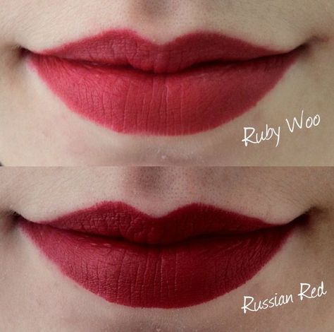 MAC lipstick | MAC lip kit | ruby woo | russian red | lip liner | matte lipstick | beauty | lipstick | makeup Mac Russian Red, Mac Makeup Looks, Mac Lipstick Shades, Russian Red, Mac Lips, Ruby Woo, Makeup Lips, Lips Shades, Lipstick Swatches