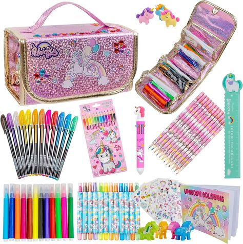 Fruit Scented Markers Set with Unicorn Glitter Pencil Case, Marker, Color Pencils, Twistable Crayons, Glitter Pastel Pen, Unicorn Coloring Pages, Drawing Doodling, Art Supplies for Girls Ages 4-6-8-12 Unicorn Eraser, Crayons Drawing, Pencil Case Art, Scented Markers, Twistable Crayons, Unicorn Pencil, Unicorn Pencil Case, Marker Color, Pastel Pen