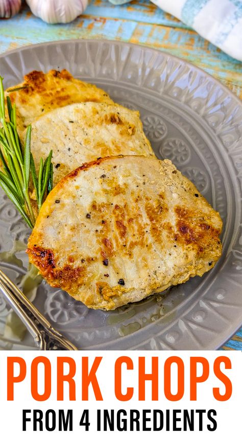 Rosemary Pork Chops, Meal For Dinner, Healthy Pork Recipes, Pork Chop Seasoning, Pan Fried Pork Chops, Turkey Cutlets, Healthy Pork, Juicy Pork Chops, Fried Pork Chops