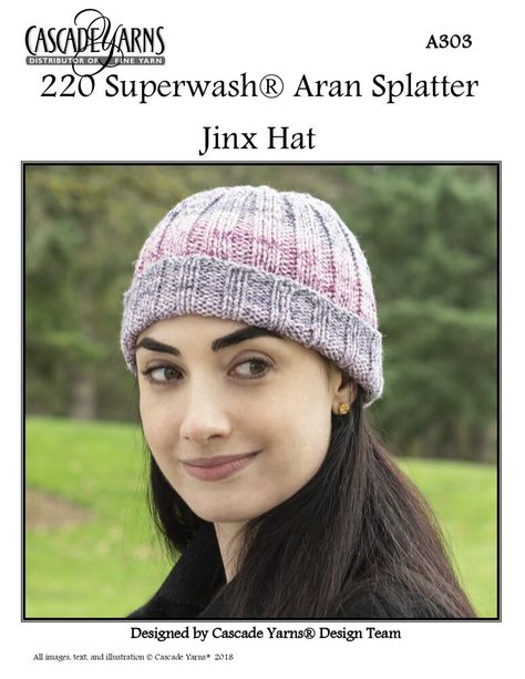 Jinx Hat in Cascade 220 Superwash Aran Splatter - A303 - Downloadable PDF Free Baby Patterns, Preemie Hats, Knit Baby Booties, Creative Arts And Crafts, Hat And Scarf Sets, Cascade Yarn, Paintbox Yarn, Blanket Knitting Patterns, Free Knitting Patterns