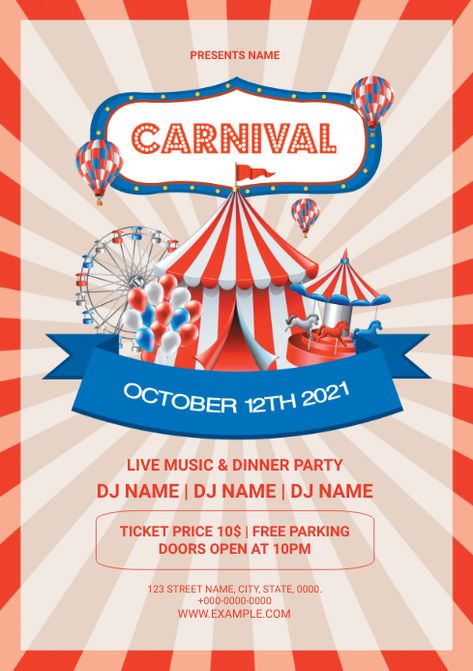 Kids Carnival, Linkedin Banner, Invert Colors, Party Flyer Template, Promotional Flyers, Campaign Posters, Fun Fair, Carnival Themes, Blog Header