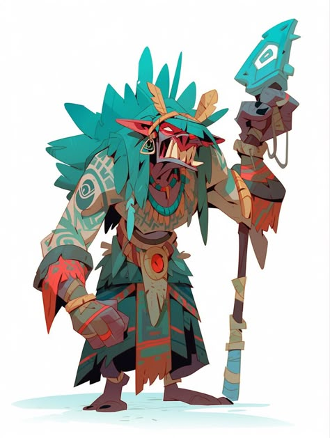 Diverse Character Design, Aztec Character Design, Stylized Character Concept Art, Creature Artwork, Game Concept Art, Mythology Art, Creature Concept Art, Cartoon Character Design, Creature Concept