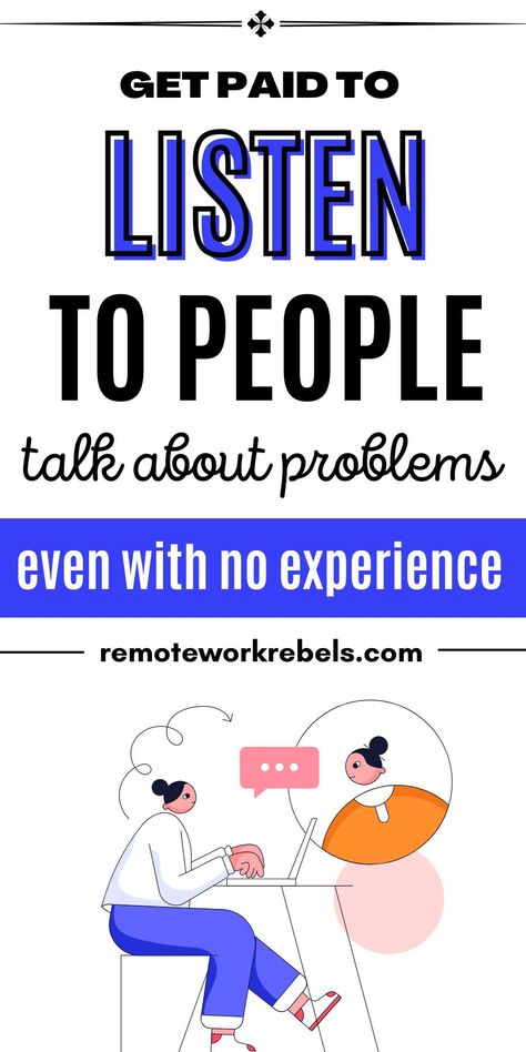 Are you a great listener? Do you often help your friends out? If so, you can get paid to listen to people. These jobs are online and offline and can be full-time or done as a way to earn side hustle cash. Sometimes you may get paid to talk to lonely people and other times you can make money from home answering questions and helping people with problems. Get Paid To Listen To People, Get Paid To Talk To Lonely People, Listening To People, A Good Listener, Money Investment, Earn Free Money, Earn Extra Money Online, Work From Home Companies, Night Jobs