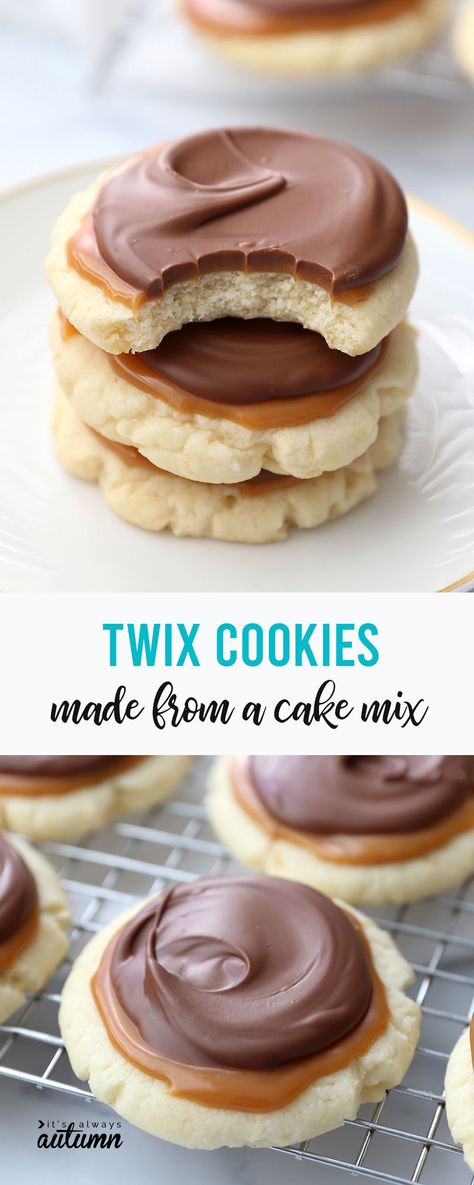 Twix Cupcakes, Twix Cookie, Twix Cake, Modern Homemaker, Homemade Twix Bars, Lemon Cookies Easy, Sweets Ideas, Cookie Cups Recipe, Sugar Cookie Crust