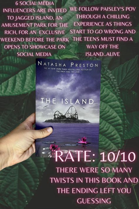 By: Natasha Preston The Island Natasha Preston, Natasha Preston, Mystery Books, I Wish I Had, Social Media Influencer, Book Reviews, Amusement Park, Preston, Book Series