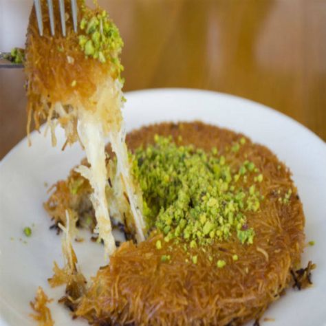 Kunafeh Recipe- Learn how to make Kunafeh step by step on Times Food. Find all ingredients and method to cook Kunafeh along with preparation & cooking time. Turkish Desserts, Cheese Pastry, Sweet Dishes Recipes, Order Food Online, Light Lunch, Order Food, Vegetarian Cheese, Iftar, Online Food